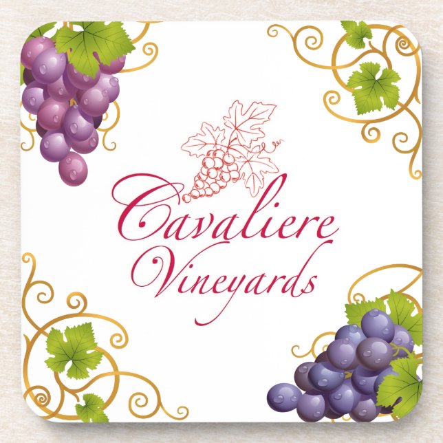 Dessous de verre Cavaliere Vineyards (série de 6) (Devant)