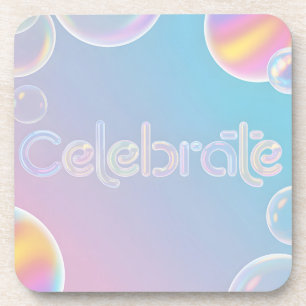 Dessous-de-verre Célébration holographique : Typographie "Célébrer"