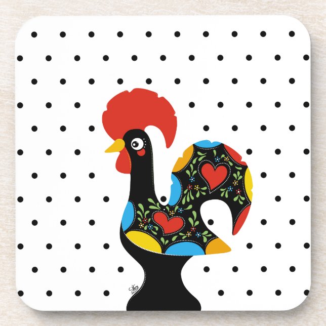 Dessous-de-verre Célèbre coq de Barcelos Nr 09 - Pois (Devant)