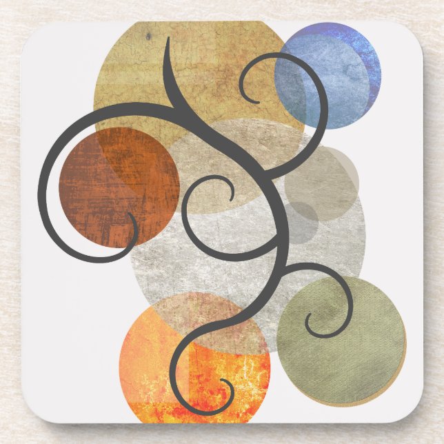 Dessous-de-verre Cercles à motifs contemporains (Devant)