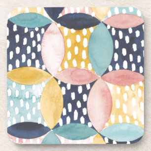Dessous-de-verre Cercles géométriques aquarelle