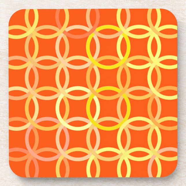 Dessous-de-verre Cercles modernes du milieu du siècle, mandarine or (Devant)