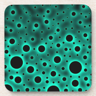 Dessous-de-verre Cercles noirs sur fond turquoise