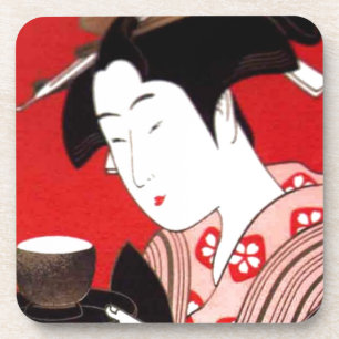 Dessous-de-verre Cérémonie japonaise du thé de dame Art Imprimer