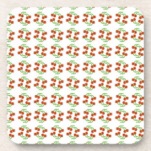 Dessous-de-verre Cerises rouges mignonnes sur le design Motif Kitsc