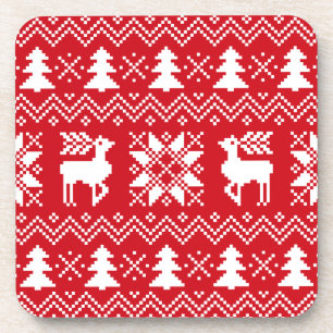 Dessous-de-verre Chandail de Noël rouge élégant Motif d'hiver