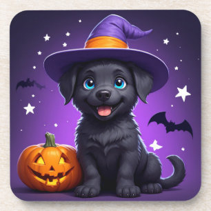 Dessous-de-verre Chapeau de Sorcière pour Chiots Mignons Halloween
