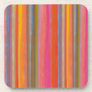Dessous-de-verre Charbon de bois bohème rayé coloré