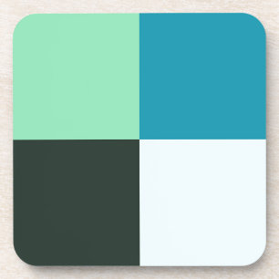 Dessous-de-verre Charbon gris ivoire blanc Turquoise vert Aqua bleu