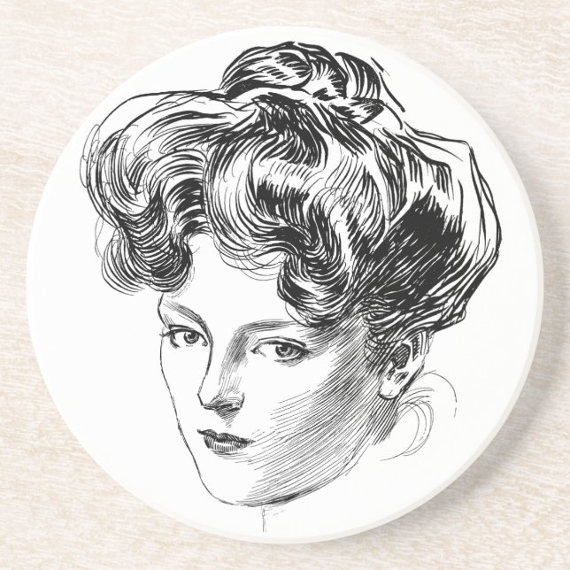 Dessous de verre Charles Dana Gibson de fille de (Devant)