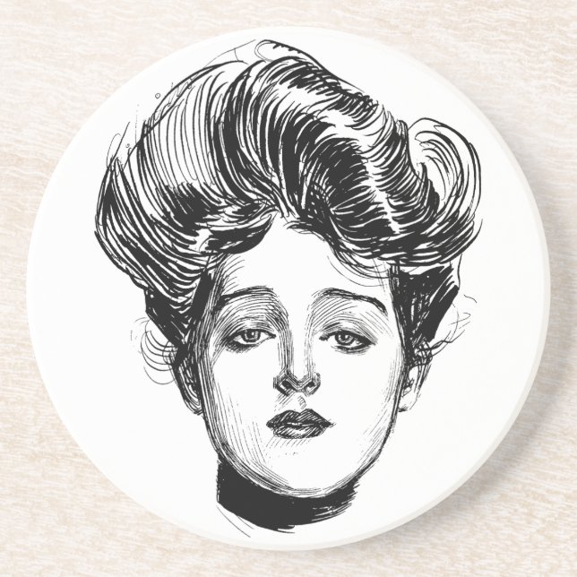 Dessous de verre Charles Dana Gibson de fille de (Devant)