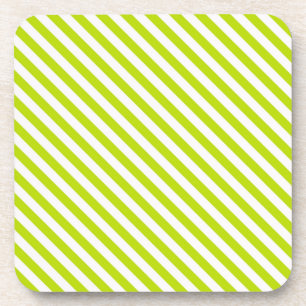 Dessous-de-verre Chartreuse et rayures blanches