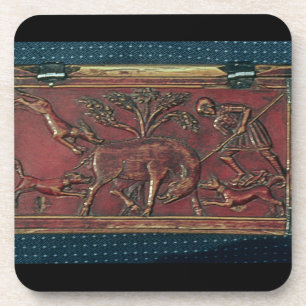 Dessous-de-verre Chasse à verrat, plaque d'un cercueil bizantin,