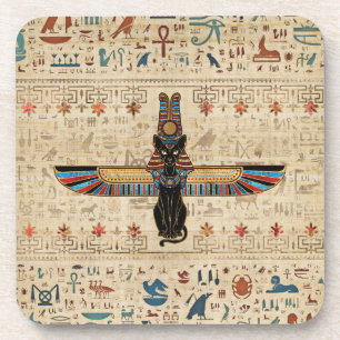 Dessous-de-verre Chat égyptien - Bastet sur le papyrus