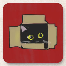 Chat en rouge de boîte