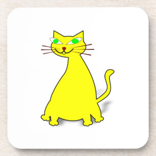 Dessous-de-verre Chat gras jaune