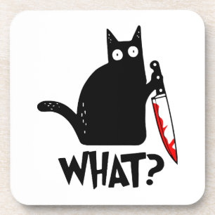Dessous-de-verre Chat Meurtrier Avec Couteau