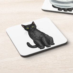 Dessous-de-verre chat noir