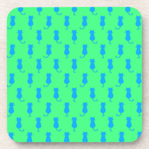 Dessous-de-verre Chats bleus fantaisistes Fun Forever Lime vert