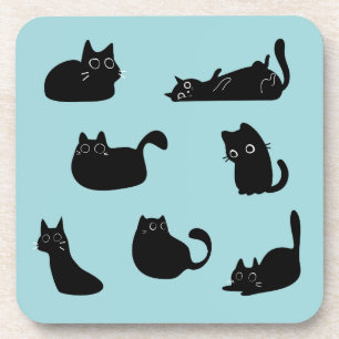 Dessous-de-verre Chats noirs drôles