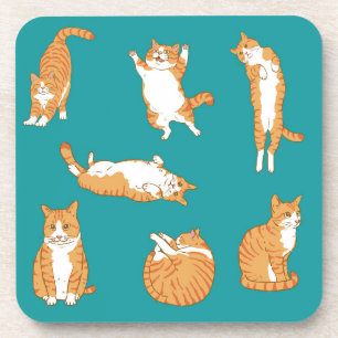 Dessous-de-verre Chats oranges drôles