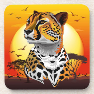Dessous-de-verre Cheetah African Feline Wild Animal