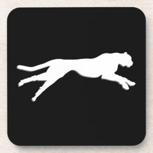 Dessous-de-verre Cheetah d'art graphique blanc