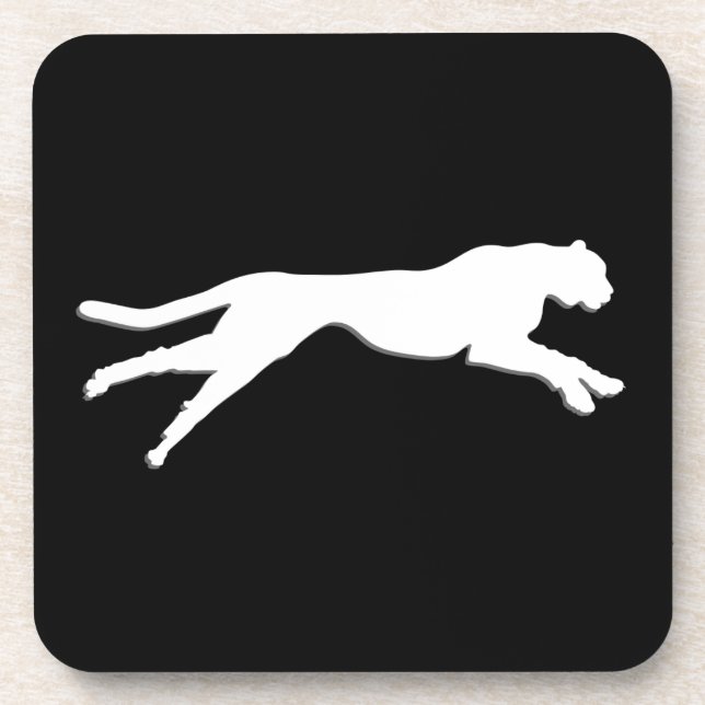 Dessous-de-verre Cheetah d'art graphique blanc (Devant)
