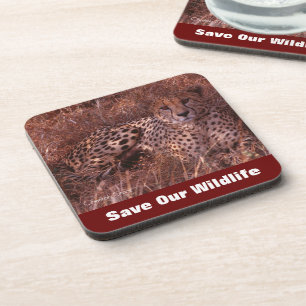 Dessous-de-verre Cheetah Stare Sauvez Notre Faune