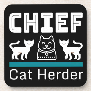 Dessous-de-verre Chef Cat Herder Funny