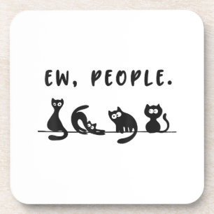 Dessous-de-verre Chemise de chat noir drôles femmes nouvelles perso
