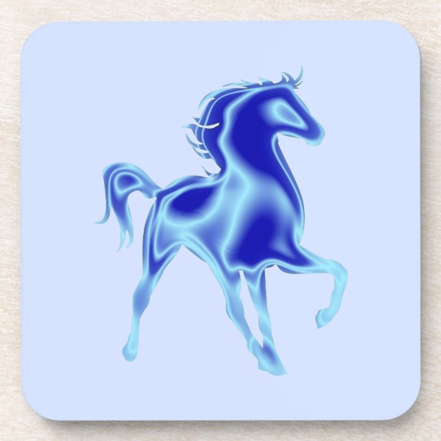 Dessous de verre Cheval Bleu - Peinture (Devant)