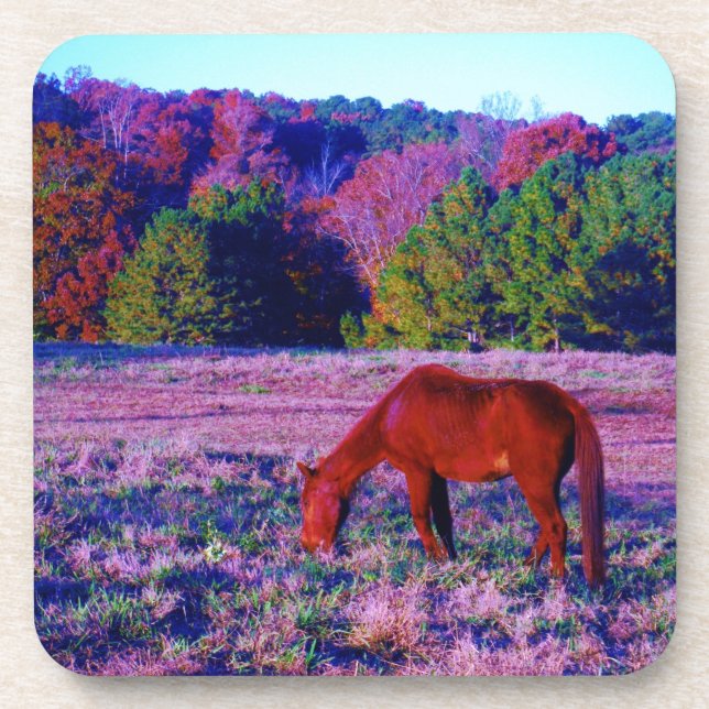 Dessous-de-verre Cheval Brown en Grass violet (Devant)