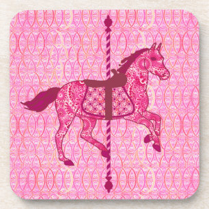Dessous-de-verre Cheval de carrousel - Fuchsia rose