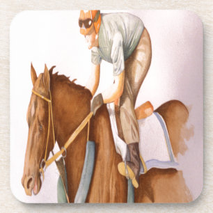 Dessous-de-verre Cheval de course et Jockey