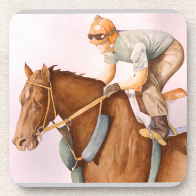 Dessous-de-verre Cheval de course et Jockey (Devant)