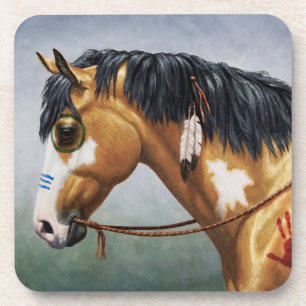Dessous-de-verre Cheval de guerre amérindien Buckskin Pinto