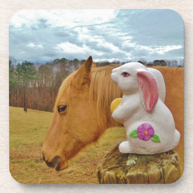 Dessous-de-verre Cheval Jaune, Lapin De Printemps (Devant)