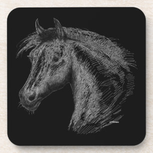 Dessous-de-verre Cheval : Noir