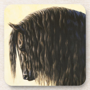 Dessous-de-verre Cheval noir Friésien