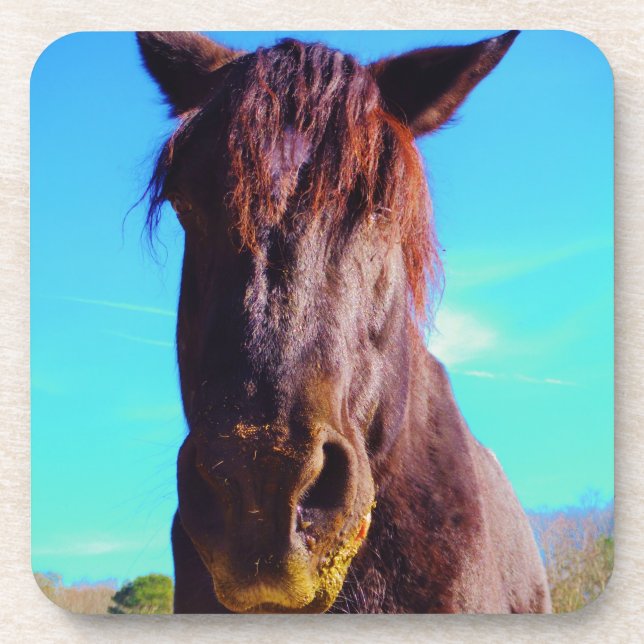 Dessous-de-verre Cheval pourpre avec Bouche verte (Devant)