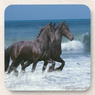 Dessous-de-verre Chevaux d'imaginaire : Frisons et mer