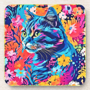 Dessous-de-verre Cheveux : Peinture de chat optimale
