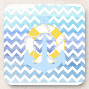 Dessous-de-verre chevron de PixDezines/nautique/aquarelle