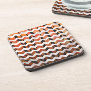 Dessous-de-verre Chevron Tiger chaud orange et noir