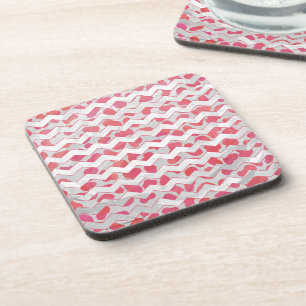 Dessous-de-verre ChevronDalmatien rose et blanc