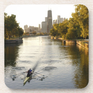 Dessous-de-verre Chicago, Illinois, Rowers dans la lagune de Lincol