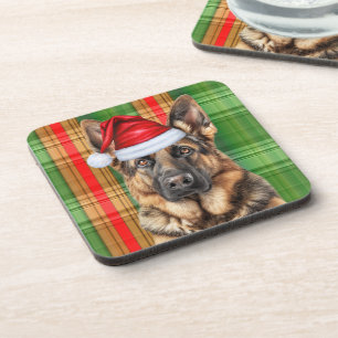 Dessous-de-verre Chien de Berger Allemand à thème hivernal Plaid de