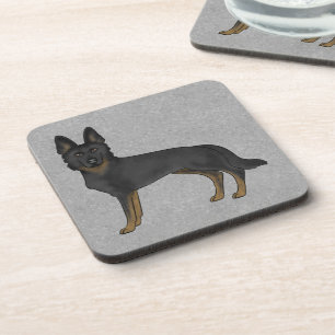 Dessous-de-verre Chien de berger allemand bi-noir dessin animé GSD