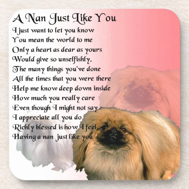 Dessous-de-verre Chien de Pekingese - poème de Nan (Devant)
